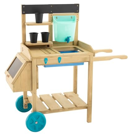 TP Toys Wooden Deluxe Potting Bench - Includes Pots, Water Butt And Splash Tray. Viewing Window So Children Can Peek And See How Their Vegetables Are Growing, Made From FSC Certified Wood - 3+ Years