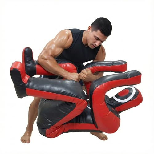 Shelly MMA Grappling Dummy Self Defense Training Judo Punching Bag Dummy BJJ Wrestling Sitting Defensive Position Brazilian JIU Jitsu Submission Vinyl Fabric Dummy 170cm UNFILLED
