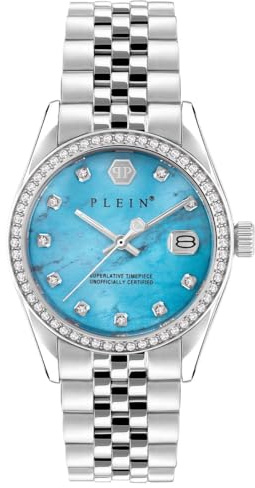 Philipp Plein Armbanduhr für Damen, Analog, Quarz, Date Superlative, 34mm, PWYAA0423