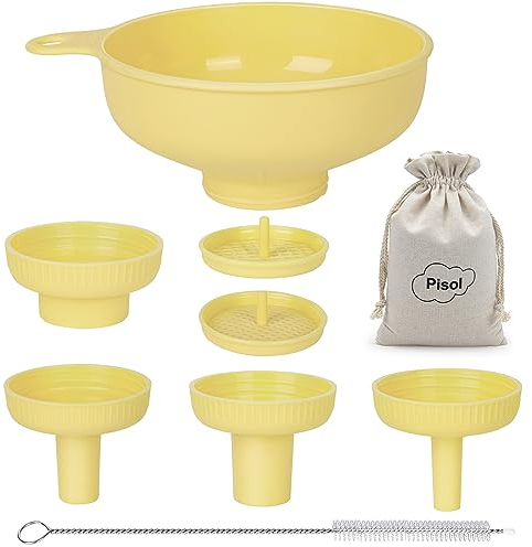 Imbuti da Cucina a Bocca Larga, Imbuto di Plastica di Qualità Alimentare Pisol per Cottura e Conservazione con 4 Bocche di Diverse Dimensioni per Riempire Vasi Mason a Bocca Larga e Regolare