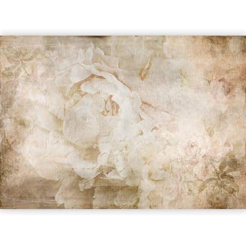 artgeist Premium Wall Mural Flowers 138x101 in - XXL Non-Woven Wallpaper Fleece Wall Decor Photo Print Picture Image Design Nature Botanics Plants Roses Beige b-C-0946-a-a