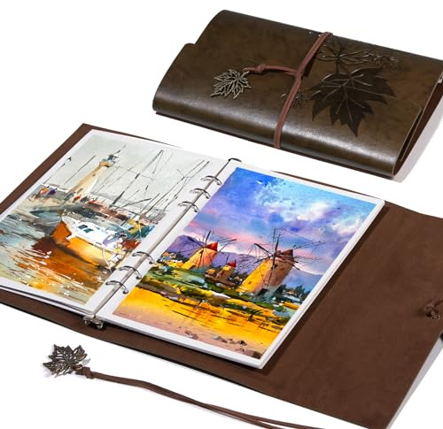 Lightwish Quaderno per schizzi ad acquerello, 100% cotone privo di acidi, 300 g/m², carta per acquerello pressata a freddo per artisti, adulti, studenti, 20 fogli, 14.7 x 20.8cm
