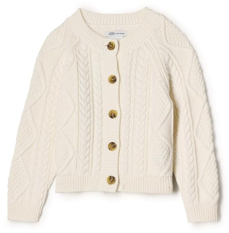 Amazon Essentials x Sofia Grainge Cardigan de pêcheur Unisexe pour Tout-Petit, Ivoire, 3T