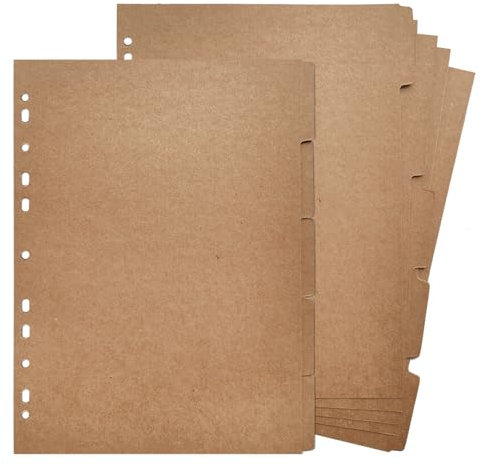 DY.2ten 10 Blätter/2 Sets Ordner Trennblätter A4 11 Loch, Ordner Register A4 Index ​Teiler, Kraftpapier Register blanko für Ringbuch,Notizbuch,Planer