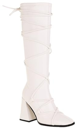 Bottes Hautes Femme Talons Bottes Mollets Larges Femme En Cuir Botte Cuissardes Femme Sexy Haute Cuir Talon Carre Bottes d'hiver Confortables Cuissardes Femmes Bottes et Bottines Fille Talon Boots