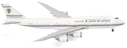 Herpa modellflygplan Kuwait Government Boeing 747-8 BBJ, skala 1:500, modell, samlarobjekt, flygplan utan ställ, metallfigur