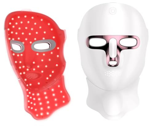 Maschera facciale a LED a 7 colori Viso e collo Photon Ringiovanimento della pelle Sbiancamento, Antirughe, illuminante, Anti-età ricaricabile Cura del viso Trattamento di bellezza