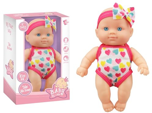 Outdoor Kids' Articulated Joint Dolls for Beach Pool Swimming Activities with Detachable Swimsuits for Play (13x8x21cm)