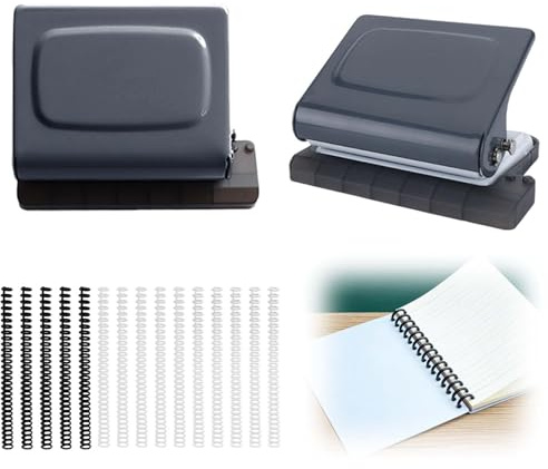1 Pezzi perforatrice,15 Pezzi Anelli di rilegatura,Rilegatrice,Rilegatrice metallo,Rilegatrice manuale,bobine di rilegatura,Rilegatrice plastica,rilegatrice a spirale,Rilegatrice portatile