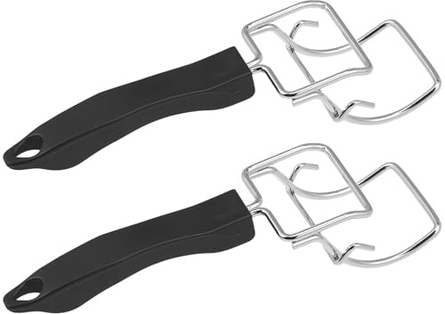 GALPADA Pinzas para Horno de Acero Inoxidable 2 Piezas Resistentes y Aplicables para Extraer Bandejas Calientes Agarre Seguro y Diseño Robusto