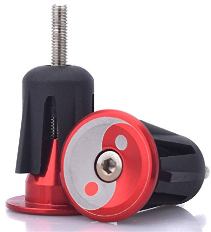 UPANBIKE Tapones de Manillar de aleación de Aluminio Puños de Manillar Tapones de Enchufe para MTB Bicicleta de Carretera Par Bicicleta,Rojo