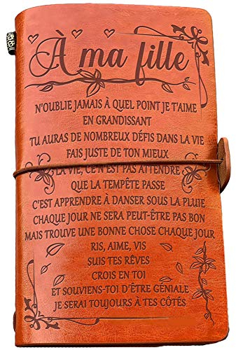 Welsky Cadeau Fille Cadeaux D'anniversaire de Graduation - à Ma Fille Cuir Journal - Profiter de la Ballade Ne Jamais Oublier Votre Chemin du Retour Domicile Carnet de Voyage de 140 Pages Cahier