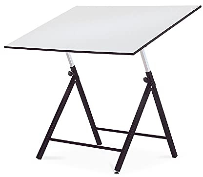 Rocada | Mesa de Dibujo para Estudiantes | Estructura metálica Plegable y Regulable para Trabajar con Tableros y Tecnígrafos hasta 130 cm | Incluye Tablero Blanco de Melamina de 90 x 130 cm