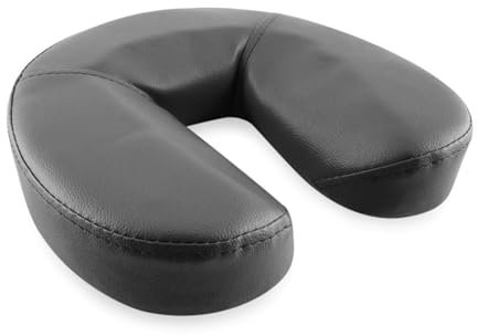 QUIRUMED Coussin Facial, en Forme de Fer à Cheval, 29 x 7 cm, Noir, Rembourrage en Mousse, pour Le Yoga, pour Le Fitness, pour Le Massage