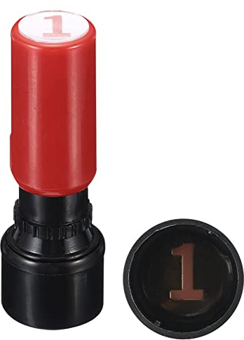 PATIKIL Number Stamps Self Inking, Numeral 1 7mm Red Plastic Round Number Stamp for Class Notebook Scrapbooking DIY Craft
