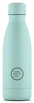 Cool Bottles - Botella de Agua de Acero Inoxidable - 350 ml - Pastel Sky - 23,5 x 7 cm - Botella Térmica Hermética - Bebidas Frías 36 Horas y Calientes 18 Horas - Triple-Cool Technology - Libre de BPA