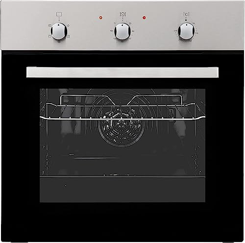 Cookology 60cm Built In Electric Fan Oven A+ Energy Rating - Integrated Single Fan Oven with Mechanical Timer & Grill - in Stainless Steel