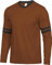 Long Sleeve Shirts for Men - Soft Comfy Casual Tee Round Neck Full Sleeves Men's Ringer T-Shirt, Brown - 2 Stripes Long Sleeve, Large