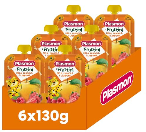 Plasmon I Fruttini - Mela, Fragola e Lampone 6x130g