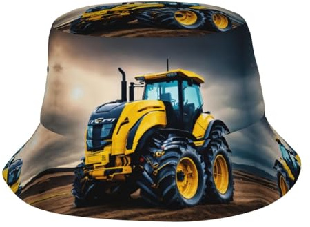 Company Cappello a campana trattore agricolo largo bordo sbiadito cappello da sole esterno berretto piatto per pesca, escursionismo, sport da spiaggia, nero, taglia unica, Nero , Taglia unica