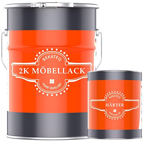 2K Möbellack 2,5kg farblos seidenmatt, Versiegelung für innen & aussen - Klarlack, Holzlack für Möbel, Parkett, Treppen, Dielen - UV-Fest, wasserfest, wetterfest, schlagfest - BEKATEQ LS-253