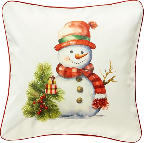 Erwin Müller Kissenhülle Schneemann Baumwolle rot Größe 40x40 cm