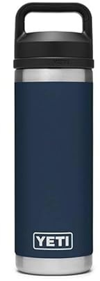 YETI Rambler Bottle Chug, Vaccum Insulated Stainless Steel Bottle with Leakproof Chug Cap, Navy, 18 oz (532 ml)