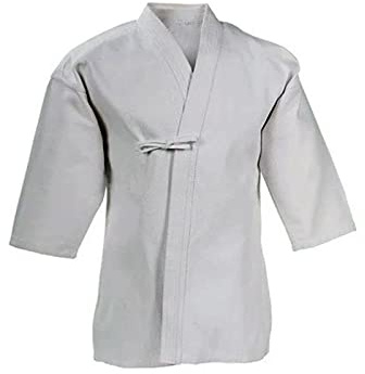 Kendo Toppar Aikido Samuraj Hakama kampsport kläder kimono skjortor kostymer, Top-vit, 190CM