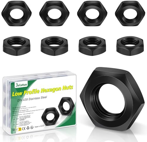 25 dadi esagonali M5, Bolatus M5 (forma bassa), DIN 439, in acciaio inox, dadi piatti in acciaio inox per viti, barre filettate, rondelle, macchine