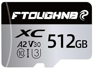 Scheda SD 512GB Grande Capacità Alta Velocità Scheda di Memoria Immagine Micro SD Card Mini Portatile Memory Card per Smartphone, Drone, Fotocamera.