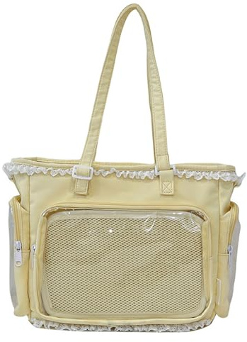 Zkydhbd Borsa pura moderna del pannello di colore per la chiara impermeabile della poliammide della cinghia di spalla modificabile permanente del tessuto della poliammide dei giovani, Giallo, One Size