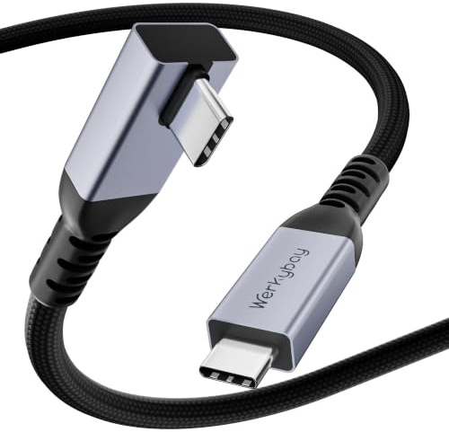 Ultratunn 90 graders vinkel USB4 kabel 0,2m, 40 Gbps datakabel | 8K@60Hz typ C videokabel, 20 cm PD 3,1/240 W laddningskabel för Thunderbolt 4, Smartphones, Surfplatta, bärbar dator