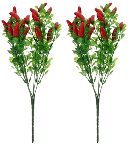 Toyvian Bouquet Riutilizzabile in Plastica 2 Pezzi di Peperoncini Artificiali Effetto Realistico per Decorazione Vaso e Fai da Te per Feste e Ambienti Interni