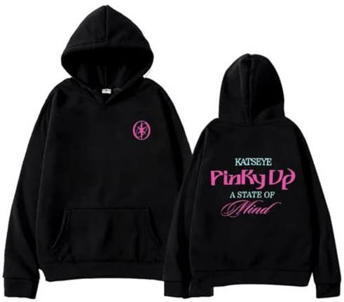 Temolie Katseye Damhuvtröja Merch Pinky Up Album Hoody för kvinnor grafiskt tryck överdimensionerad tröja tröja med fickor present till popmusikfans