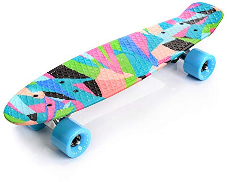 Skateboard Plastic Cruiser Ridge Mini Skate 22/56cm Planche a roulettes Vintage Complet (Colors)
