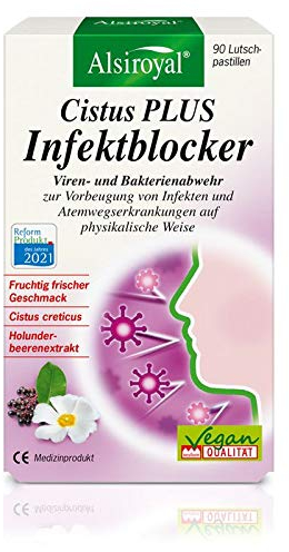 Alsiroyal Cistus Infektblocker 90 Tabl. – Natürlicher Schutz mit Cistus Creticus & Holunder - 300 mg Polyphenole pro Tag - fruchtig-frischer Geschmack - ohne Resistenzbildung - für Kinder ab 6 Jahre