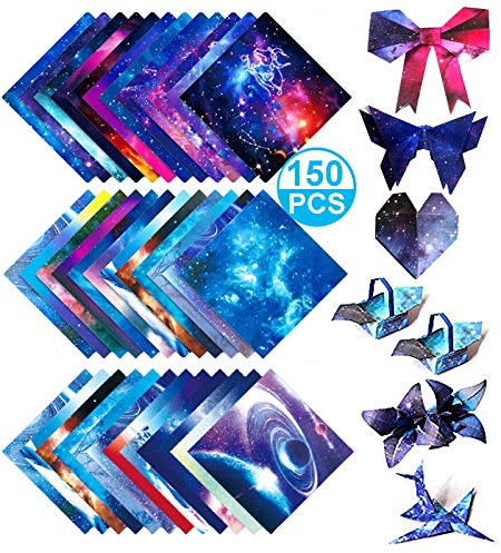 150 Pcs Papier Origami 15x15 Papier Constellation Couleurs Du Papier Pliant Papier Ciel Nocturne Papier Artisanal Papier Décoratif Papier Étoiles Filantes Pour Les Projets d'Art Et d'Artisanat Origami