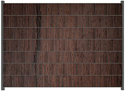 Wallario Zaun Sichtschutz Windschutz für EIN- und Doppelstabmattenzäune in der Größe Breite 2,00m x Höhe 1,40m, Motiv: Holz-Optik Textur dunkelbraunes Holz