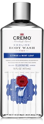 CREMO - Cooling Body Wash For Men | Rejuvenating Citrus & Mint Leaf Shower Gel | 473ml