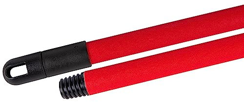 La Briantina Manico Professionale Frosted per Scope, in Metallo Plastificato, Finitura Ruvida Antiscivolo, Lunghezza 130 cm, Filetto Universale, Colore Rosso