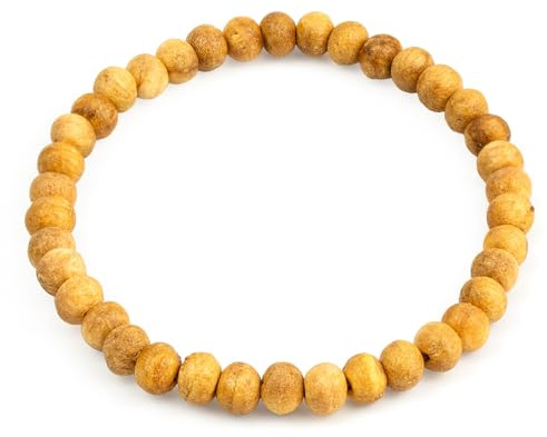 MUT22 Pulsera de Palo Santo 6 mm, Joyería Sagrada con Propiedades de Aromaterapia y Protección Origen Perú