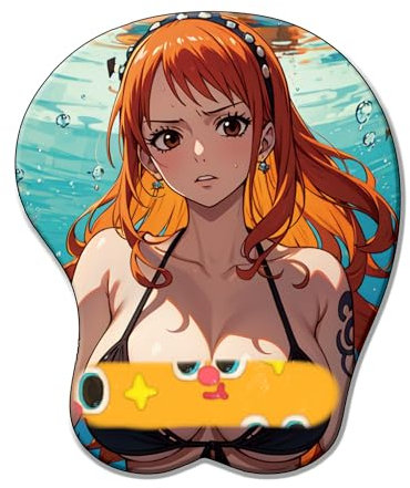 One Piece NaMi 3D Tapis de Souris de Gaming, Tapis de Souris Stéréoscopique avec Repose Soft en Tissu 2 Voies antidérapant