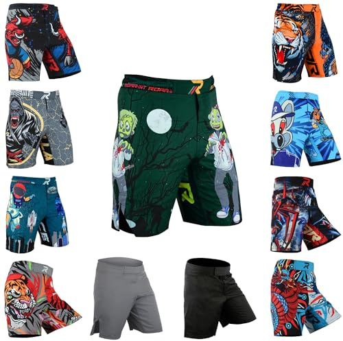 Roar Kids Mixed Martial Arts MMA Shorts BJJ Cross Training Gym Boxing Grappling Kickboxing Muay Thai Workout Shorts (US, Alpha, X-Small, Regular, Zombie)