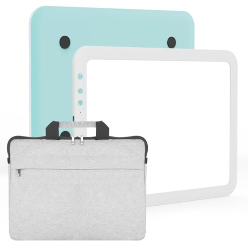 TOHETO Mesa luminosa A4 con bolsa, recargable, ultrabrillante, panel de luz LED, placa de luz, panel de luz para niños y adultos, con brillo ajustable para pintura de diamantes, dibujo, tatuaje
