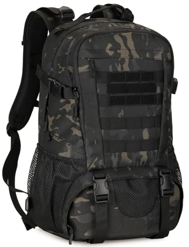 YuanWen Tactical Backpack 40L Hiking Backpack Military Rucksack Motorcycle Backpacks Molle Army Daypack Bag for Men Women Travelling Cycling Camping Trekking Hunting Fishing Camouflage