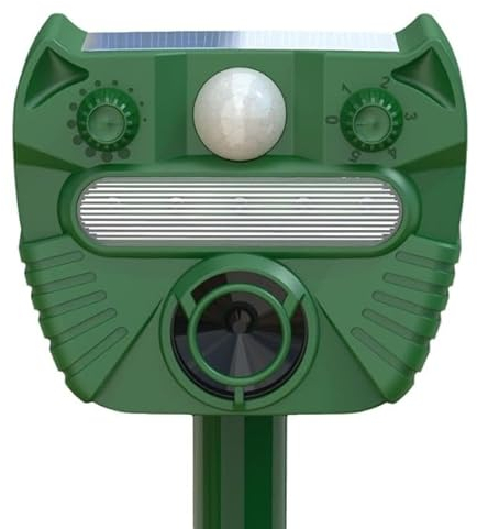 Auauraintt Katzenschreck Ultraschall, Solar Tiervertreiber, USB Lade, Wasserdicht mit LED-Blitz,Ultraschall Marderabwehr zum Garten/Hof, Wirksam gegen Katzen, Hunde, Vögel, Ratten, Marder
