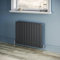 ZANOFIRA 600x836 mm Anthracite Flat Panel Horizontal Designer Radiators Single Column Modern Central Heating Radiator Rad for Kitchen, Hallway, Living Room