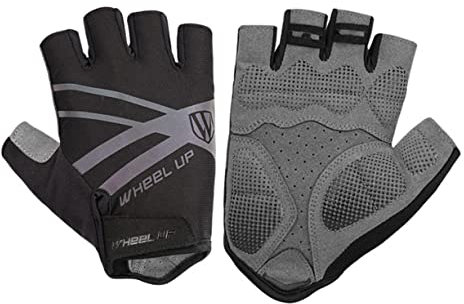 JEWEDECO Sommer Fahrradhandschuhe Für Herren Und Damen Atmungsaktive rutschfeste Halbe Finger Handschuhe Mit Silikondämpfung Für Outdoor Sportarten Radfahren Und Fitness