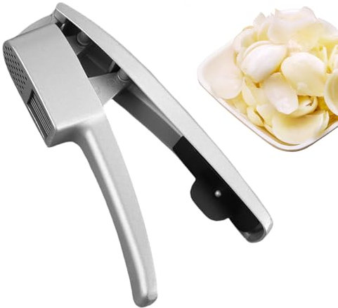 per aglio, pressa per aglio in acciaio inossidabile, per masher e taglierina all'aglio 2 in 1, strumento manuale professionale, elettrodomestici da cucina con mango non leggero per GenGibr21