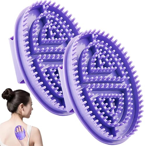 Cepillo meridiano de 2 piezas, cepillo de masaje de 5.7x3.7 pulgadas con manija sin deslizamiento, herramientas de masaje corporal para cuello, hombros, cintura, piernas, rodillas.